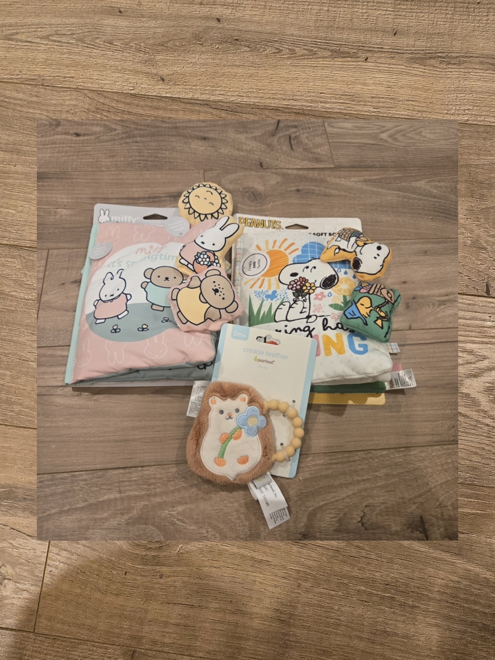 NWT Baby Sensory Set - Miffy & Peanuts Snoopy Deluxe Soft Books + Teether